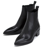 Black leather ankle boot 